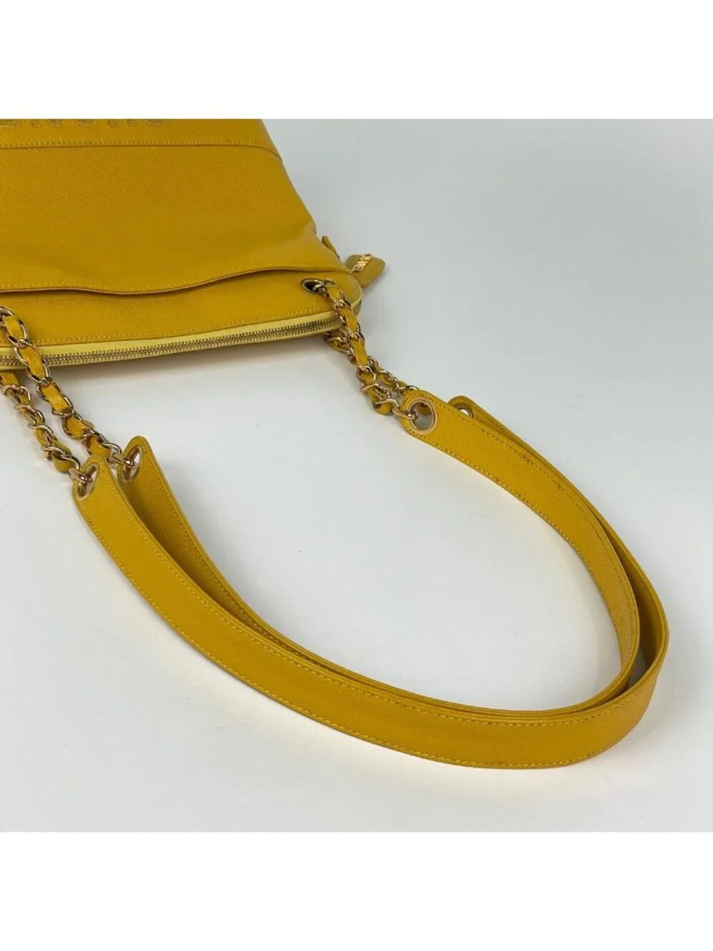 Chanel Shoulder Bag Caviar Leather Yellow